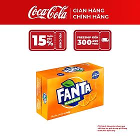 [SALE 11.11] Thùng 24 Lon Fanta Vị Cam 235ml – Nước Ngọt Có Gas, Giải Khát Ngay, Coca-Cola Official Store