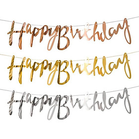 Mua Cờ dây trang trí sinh nhật Happy Birthday Ép Kim đủ màu