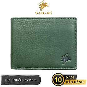 Ví Nam Nhỏ Gọn Cao Cấp ANILINE PEBBLE, Da Bò Siêu Bền Bỉ, Thiết Kế Đơn Giản, Dáng Ngang - Gập 2, Đựng Tiền và Thẻ ATM Tiện Dụng – Hàng Chính Hãng SAIGIO