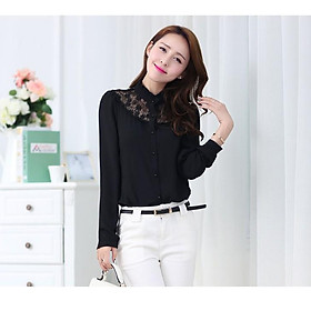 Áo Sơ Mi Dài Tay Phối Ren QA0061