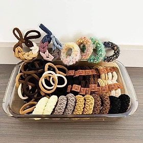 Mua Sét chun buộc tóc 136 chi tiết siêu co giãn cột tóc đa năng giá tốt nhất cho chị em dùng cả năm