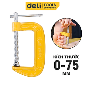 Cảo Chữ C Deli Cao Cấp - Kích Thước 3inch-75mm - Vam Chữ G Tiện Dụng - DL-G203