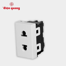 Set 3 Ổ cắm 2 chấu đơn âm tường Điện Quang DQHome ĐQ IW1 O2PS W (màu trắng)