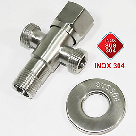 (XẢ KHOVan T cầu , t cầu. Giảm áp chia bồn cầu Inox SUS 304,Van T Chia Nước cho vòi xịt vệ sinh và bồn cầu inox