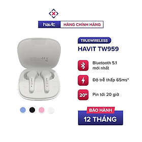 Tai Nghe True Wireless Havit TW959, Bluetooth 5.1, Độ Trễ Tới 0.065s, Kháng Nước IPX4, Pin Tới 20H - Hàng Chính Hãng