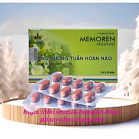 MEMOREN Kingphar -( Hộp 30 viên )- Tăng Cường Tuần Hoàn Não,Hoạt Huyết Dưỡng Não