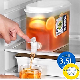 Bình Đựng Nước Có Vòi 3,5L Bình Đựng Nước Trà, Nước Trái Cây Để Trong Tủ Lạnh Tiện Lợi Đa Năng Ngăn Nắp