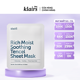 Mặt nạ giấy Dear Klairs Rich Moist Soothing Tencel Sheet Mask 25 ml