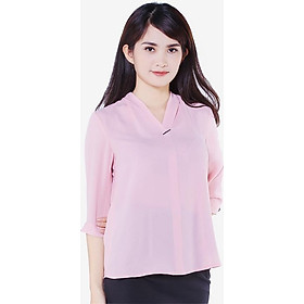 Áo lụa tay lửng màu hồng The One Fashion ADB1431HN