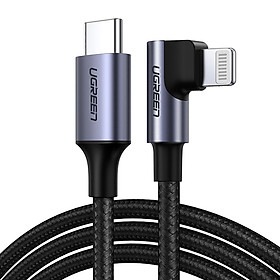 Mua Dây cáp UGREEN bện nylon dạng góc 90 độ MFI cổng USB-C sang IP hàng chính hãng