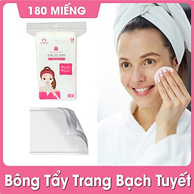 Bộ 2 gói Bông Tẩy Trang Bạch Tuyết Merilynn Bề Mặt mịn (180 Miếng/gói)