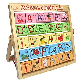 Bảng chữ cái Tiếng Việt xoay (bảng lớn) sáng tạo đồ chơi gỗ giáo dục, đồ chơi thông minh tư duy