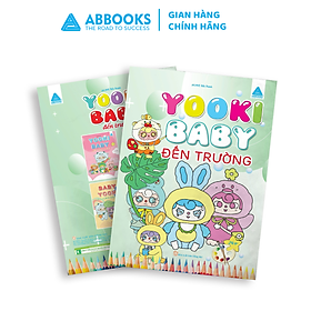 Sách tô màu Baby Yooki đến trường, hộp quà bí mật, những người bạn, lớp học cute (Combo 4 Quyển)