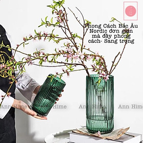 Mua Bình Hoa Thủy Tinh Vân Sọc Dọc Phong Cách Nordic Bắc Âu Cắm Thạch Nam