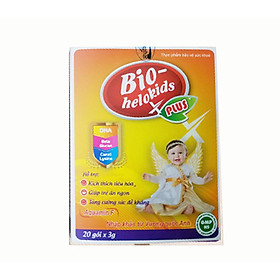 Thực phẩm bảo vệ sức khỏe Bio - Helokids X Plus (Hộp 20 gói x 3g)_Giúp tăng cường chuyển hóa các loại thức ăn, dễ hấp thu dưỡng chất, phòng ngừa, cải thiện các triệu chứng rối loạn tiêu hóa, hỗ trợ tăng cường sức đề kháng, giúp duy trì và phục hồi sức khỏ