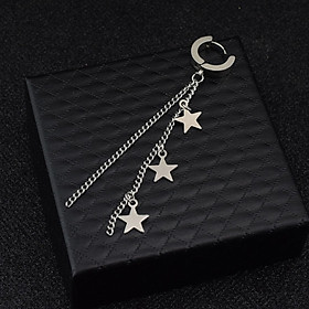 Bông tai titan xích thả sao xếp tầng xịn xò unisex