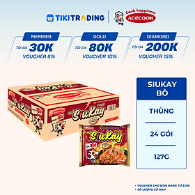Thùng Mì Siukay Hương Bò (Gói 127g x 24)