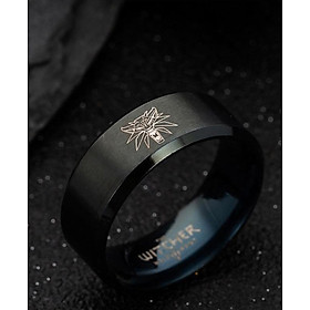 Nhẫn titanium không đen khắc hình Phim Thợ săn quái vật Witcher BHN100