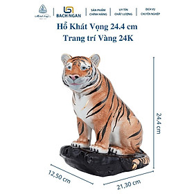 Mua Tượng Hổ Khát Vọng 24.4 cm Trang trí Vàng 24K Nhiều Màu dùng trang trí nhà cửa  nội thất  tặng quà tết