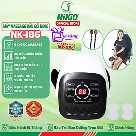 Máy Massage Đầu Gối Nikio NK-186 - Công Nghệ Rung, Túi Khí Xoa Bóp Nhẹ Nhàng Giúp Khớp Gối Thư Giãn, Giảm Đau Nhức - Kết Hợp Miếng Dán Xung Điện Matxa Giãn Cơ, Giảm Đau Nhức Toàn Thân - Dòng Pin Sạc