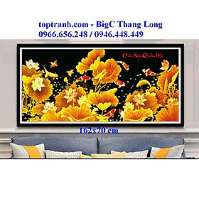 Mua Tranh thêu chữ thập thêu kín cửu ngư quần hội MN0039 chưa thêu
