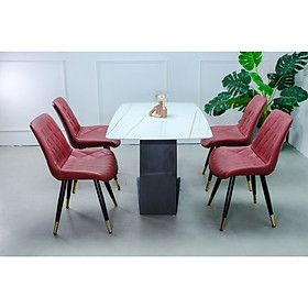 Bộ Bàn Ăn 4 Ghế Cao Cấp Chân Chữ L Bằng Sắt Cao Cấp BACC-25