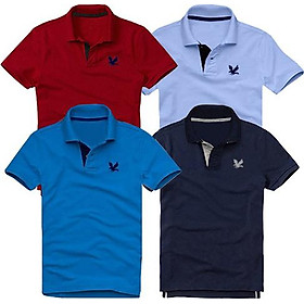 Bộ 4 áo thun nam cổ bẻ cao cấp ( Tặng 1 dây nịt da ) DokaFashion, chất liệu thun cá sấu 4 chiều ngoại nhập - Đỏ đô, Xanh môn, Xám đậm, Xanh dương