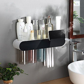 Kệ nhả kem đánh răng tự động kèm cốc - giá treo bàn chải có kệ để đồ dùng phòng tắm đa năng