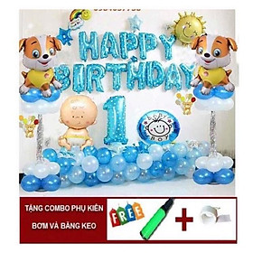 Sét bóng trang trí sinh nhật Bé Cún 1 tuổi