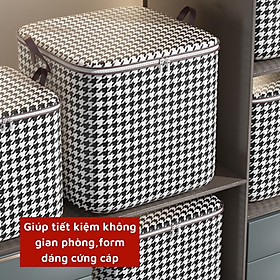 Mua Túi đựng chăn màng quần áo họa tiết caro sọc trắng đen cao cấp  có dây kéo  quai cầm giúp tiện lợi trong việc cầm   xách dễ dàng