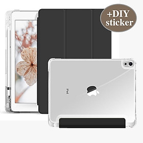 Bao Da Trong Suốt Có Khe Cắm Bút Cho iPad air3 Pro 10.5 2020 iPad Air 4 10.9 iPad Pro 11 iPad mini5 mini4 iPad 8gen 7Gen 10.2 2019 air1 air2 6th 5th 9.7 2017