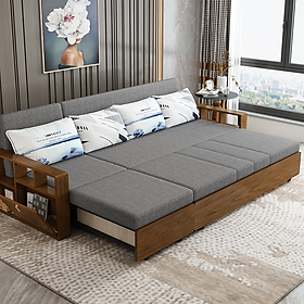 Mua Giường Sofa Thông Minh  Tay Gỗ Sang Trọng   Khung Thép Thiết Kế Hiện Đại KT 1 3m x 1 95m