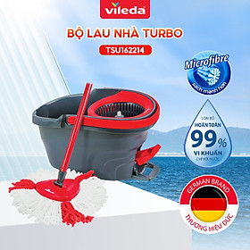 Cây lau nhà VILEDA Turbo Easy Wring&Clean đầu lau tam giác, gồm xô giặt và cây lau nhà - TSU162214