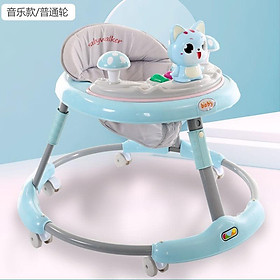 Xe tròn tập đi cho bé BABY hình mèo cho bé chỉnh cao thấp, có nhạc (Xanh nhạt-Xanh đậm-Hồng)