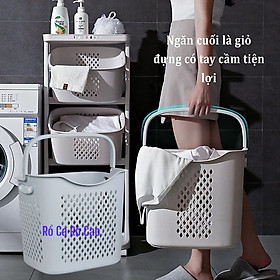 Kệ Nhựa Để Đồ Đa Năng 3 Tầng Có Bánh Xe Phong Cách Hàn Quốc