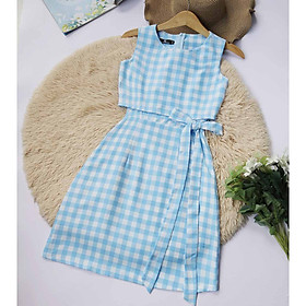 Đầm nữ caro xanh thiết kế Năng Động Thoải Mái