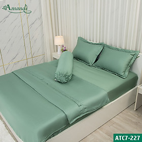 Bộ drap tencel tơ tằm màu trơn cực kỳ mát mịn Amanda