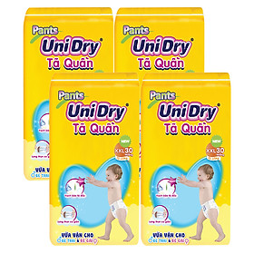 Combo 4 Tã Quần UniDry Gói Đại XXL30 (30 Miếng)