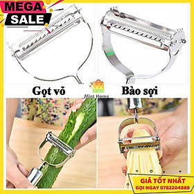 Nạo Rau Củ Quả, Gọt Trái Cây, Dụng Cụ Bào Sợi Thép Không Gỉ Inox 304 Cao Cấp Đa Năng 3 In 1 Tiện Lợi - Giao Hàng Toàn Quốc