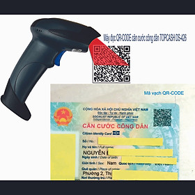 Máy quét mã vạch / đọc mã vạch CCCD (căn cước công dân) TOPCASH DS-426 có thể dọc QR-CODE trên CCCD, dọc tốt nhiều loại mã 1D, 2D, PDF 417, Micro PDF417, Data Matrix… Hàng chính hãng.