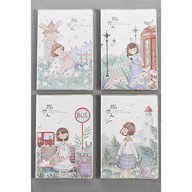 Sổ vở kẻ ngang bìa nhựa trong Cô gái đi du lịch A5 64 trang 21x14,5cm - 1 mẫu - màu ngẫu nhiên