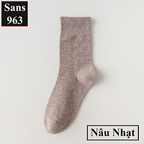 Tất vớ lười nữ trơn không cổ Sans965 hài chống tụt gót nửa bàn chân cotton mùa hè trắng đen da tím hồng cam xám xanh