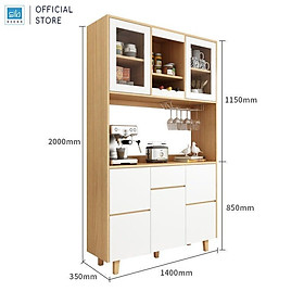 Mua Tủ Bếp Gỗ Để Đồ Nhiều Ngăn Đa Năng Tích Hợp Tủ Vang Thương Hiệu SIB Decor