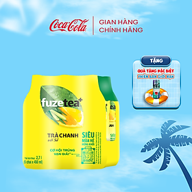 Lốc 6 Chai Trà FUZETEA+ Chanh Sả Chai 450ml/Chai Sale 25.4 Coca-Cola Official Store