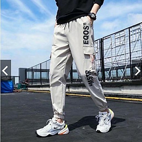 Quần jogger nam túi hộp phong cách đường phố, chất gió dù EQOS, bền đẹp