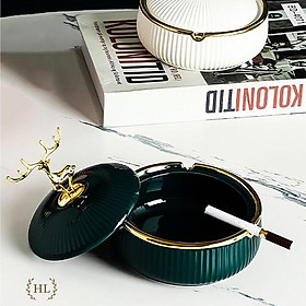 Mua Gạt Tàn Sứ Có Nắp Đậy Hình Hươu Decor | GẠT TÀN SỨ SIZE TO CÓ NẮP SỨ PHONG CÁCH RETRO DECOR 2022