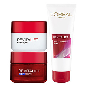 Bộ 3 Bước Dưỡng Da Ngăn Ngừa Lão Hóa L'Oreal Paris Revitalift