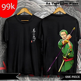 ️️Áo Thun In Hình Roronoa Zoro Kèm Logo Cực Đẹp, Cực Ngầu - Áo Thun One Piece
