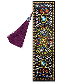 5D Special Shaped Diamond Leather Book Marker with Tassel DIY Embroidery Crafts