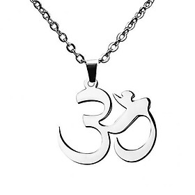 2X Stainless Steel Gymnastics Sanskrit Design Pendant Chain Necklace